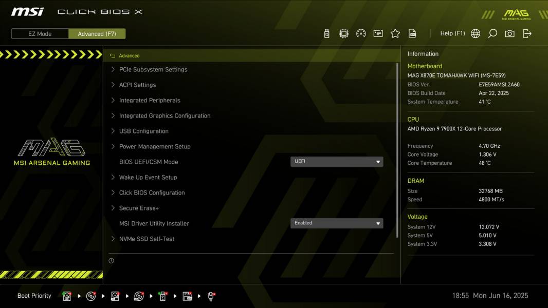 MSI MAG X870E TOMAHAWK WIFI-3